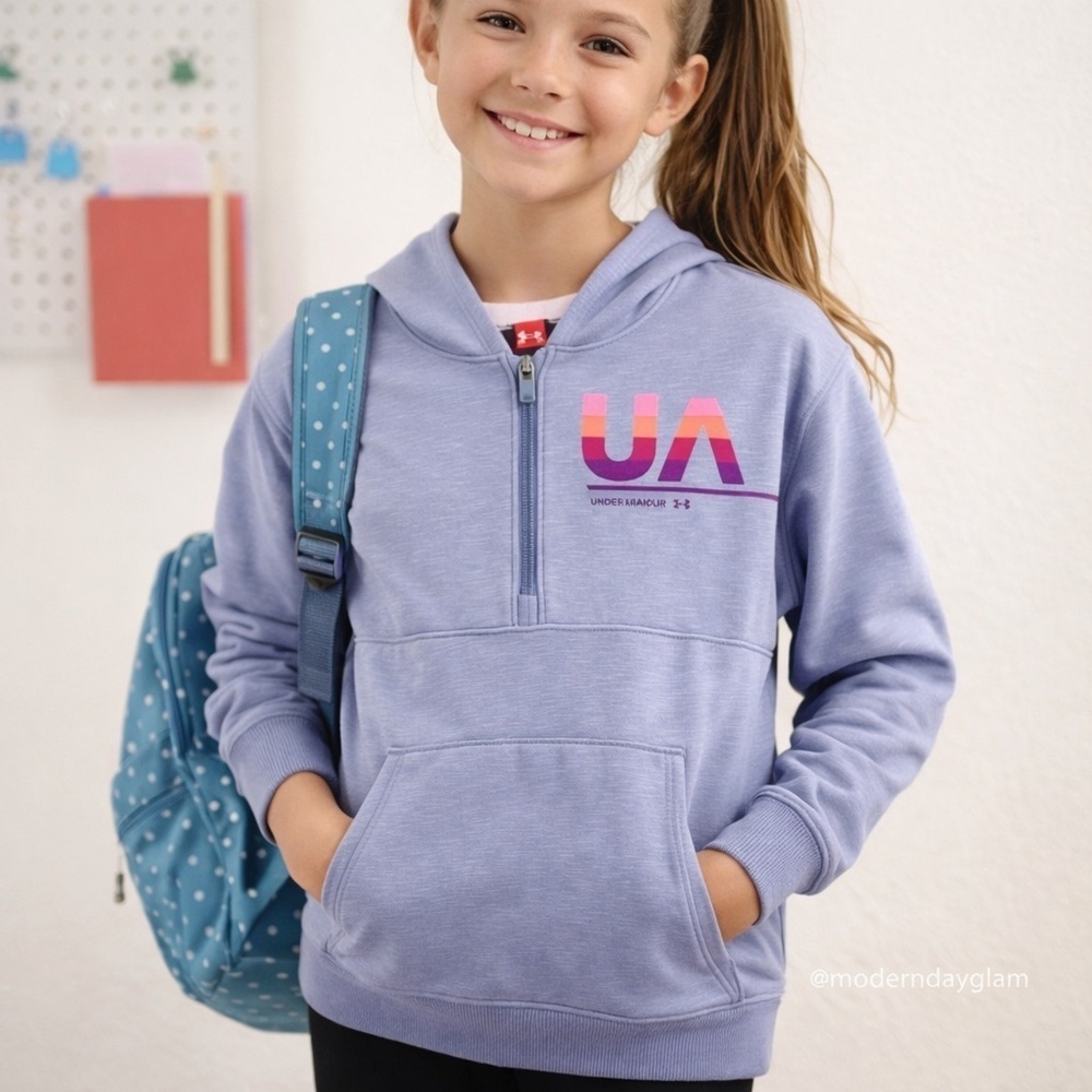Under Armour Girls Half Zip Hoodie – Lavender Purple – Size M – NWT